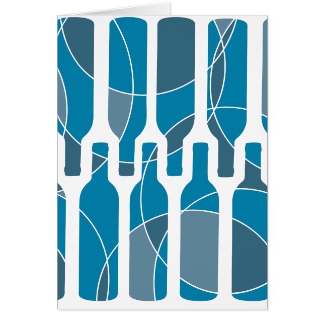 Carte orientée bleue de bouteille de vin (Devant)