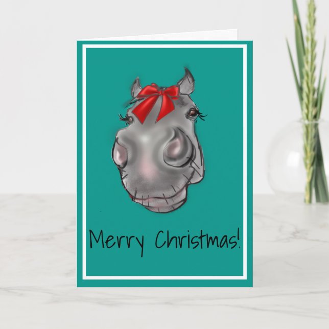 Carte Original horse art Christmas Card by pony poor art (Devant)