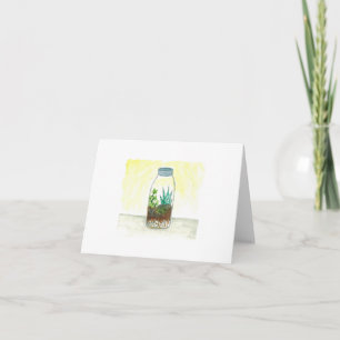 Carte Original Watercolor- Terrarium Jar Greeting Card