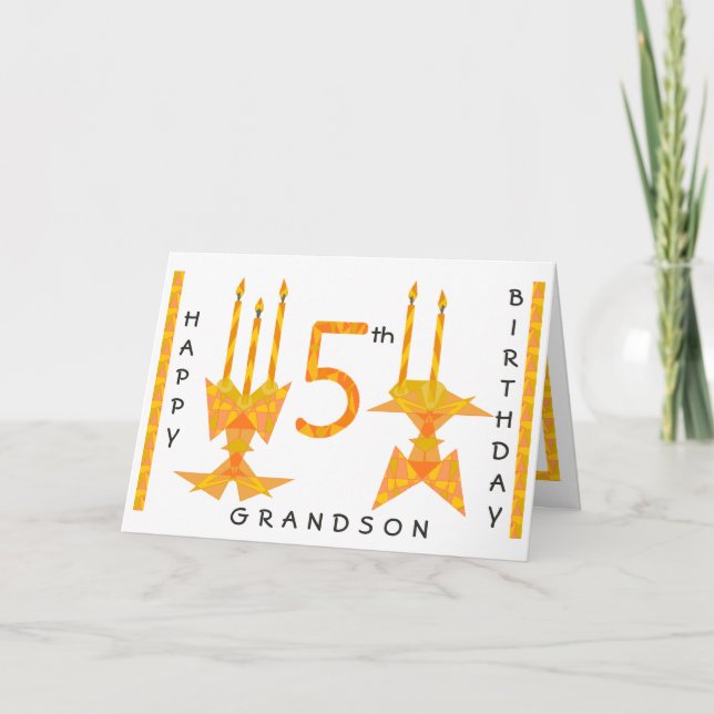 Carte originale d'art d'anniversaire pour Grandson (Devant)