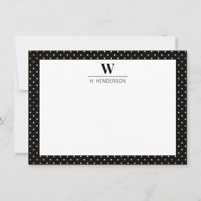 Carte originale Monogramme Faux Gold Note (Devant)