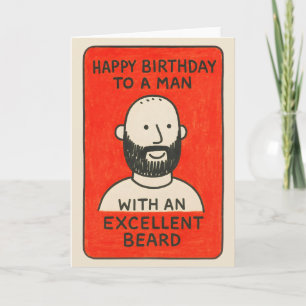 Carte originale pour homme barbu aux cheveux excel