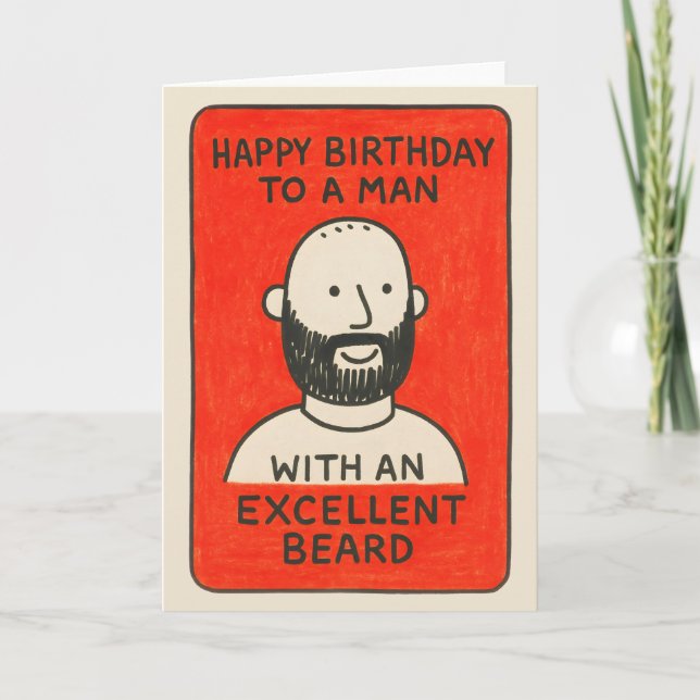 Carte originale pour homme barbu aux cheveux excel (Devant)