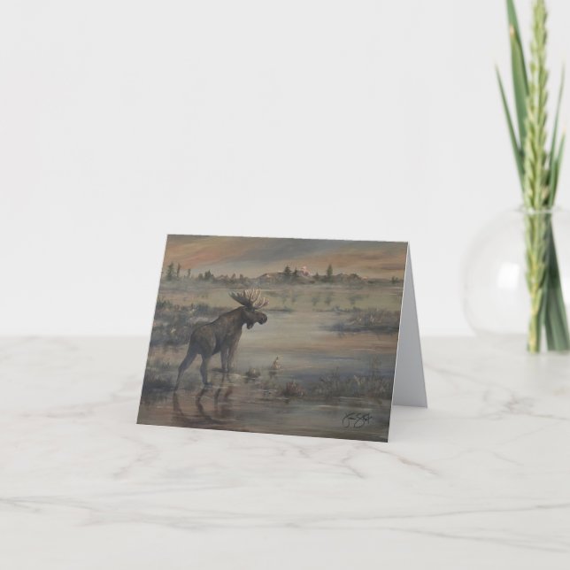 Carte Orignal Majestueux - Peint à la Main (Devant)