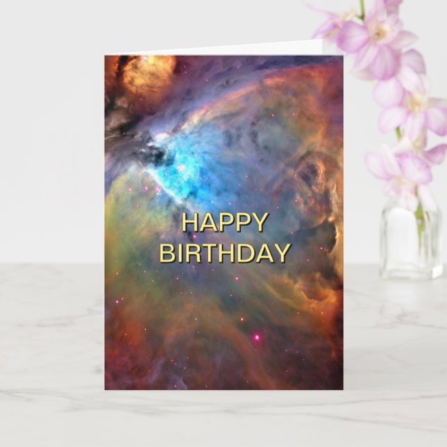 Carte Orion Nebula Out of This World Space Birthday 5x7 (Orchidée)
