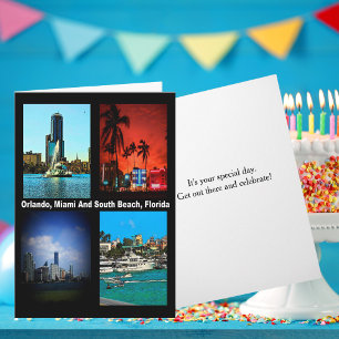 Carte Orlando Miami South Beach Floride Collage Annivers