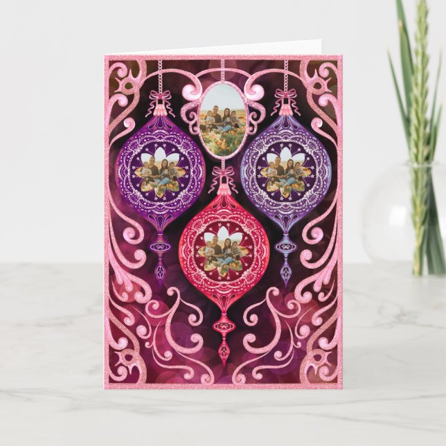 Carte Ornamental Christmas - Photo Christmas card (Devant)
