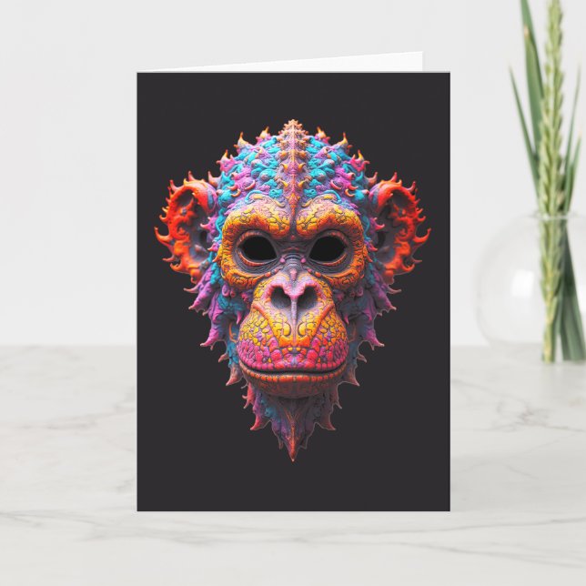 Carte Ornate Chimp Mask (Devant)