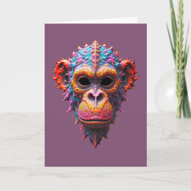 Carte Ornate Chimp Mask (Devant)
