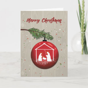 Carte Ornement de Noël avec Manger