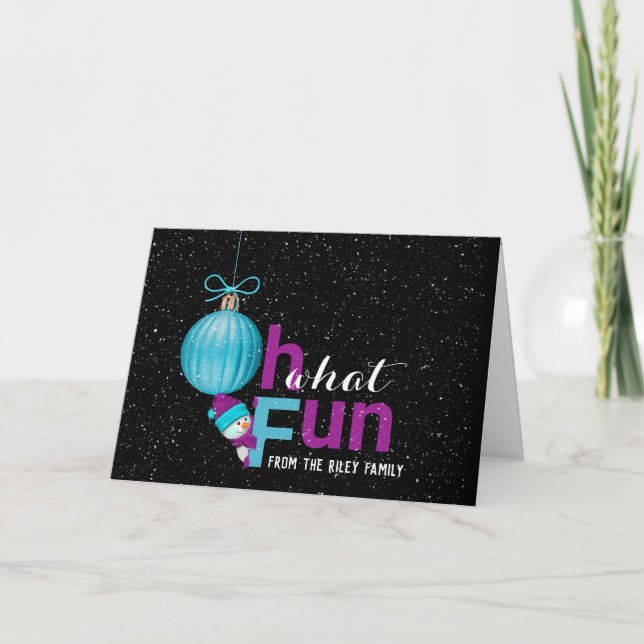 Carte Ornement de Noël de la famille (Devant)