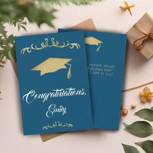 Carte Ornement Doré Élégant Félicitations Diplômé