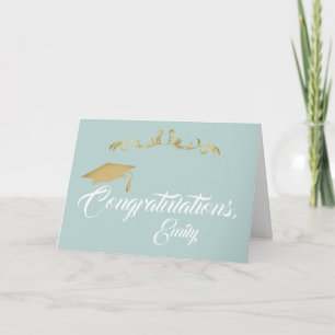 Carte Ornement Doré Félicitations Diplômé Remise des Dip