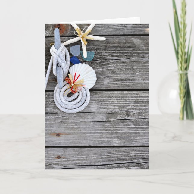 Carte Ornement nautique sur la jetée (Devant)