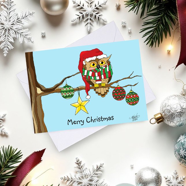 Carte Ornements d'arbre de la Chouette de Noël (Créateur téléchargé)