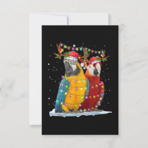 Carte Ornements de Noël Lumière Xmas Renne Perroquet