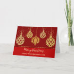 Carte Ornements Rouge or Brother Joyeux Noël<br><div class="desc">Joyeux Noël pour carte de frère en rouge moderne avec ornements de noël de parties scintillant d'or.</div>