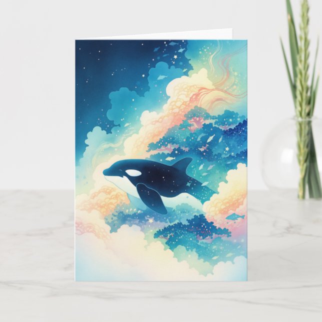 Carte Orque dansant dans les vagues (Devant)
