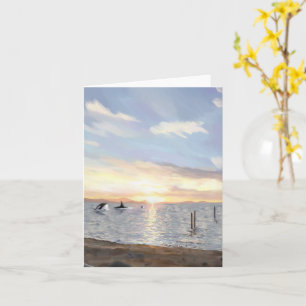 Carte Orques au coucher du soleil (vierge à l'intérieur)