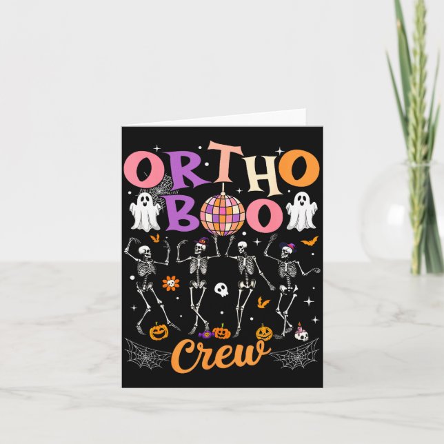 Carte Ortho Orthopedic Halloween Boo Crew Skeleton Danci (Devant)