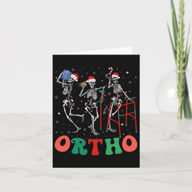Carte Ortho Squad Dancing Skeletons Noël Orthopédique (Devant)