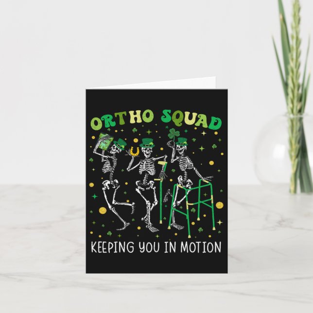 Carte Ortho Squad Dancing Skeletons St patrick Orthopé (Devant)