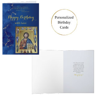 Carte Orthodoxe Christian Jésus Christ Icon Anniversaire