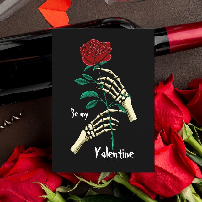 Carte Os tenant une rose, sois ma Saint-Valentin (Créateur téléchargé)