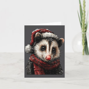 Carte Ossum Adorable Dans Chapeau De Père Noël Hiver enn