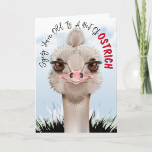 Carte Ostrich Pun drôle Anniversaire