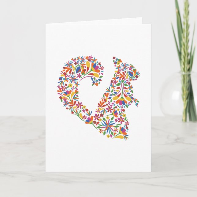 Carte Otomi d'écureuil Fleurs Rodent Cadeau (Devant)