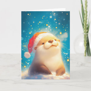 Carte Otter Christmas Spirit