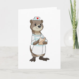 Carte Otter comme infirmière avec coeur