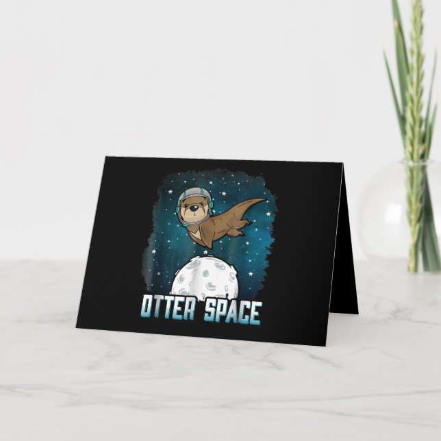 Carte Otter Space | Funny Otter Space Animal (Devant)