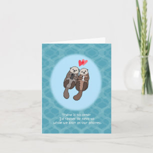 Carte Otters Funny Geeky Love Anniversaire/Valentines