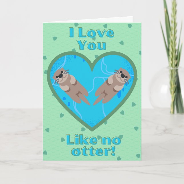 Carte Otters Funny Valentine Card (Devant)