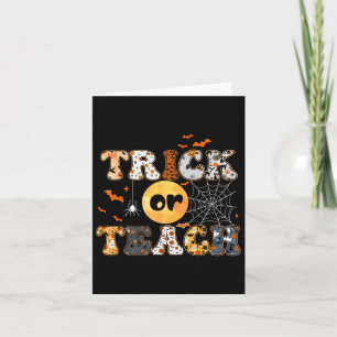 Carte Ou Enseigner Super Halloween Retro Floral Gho
