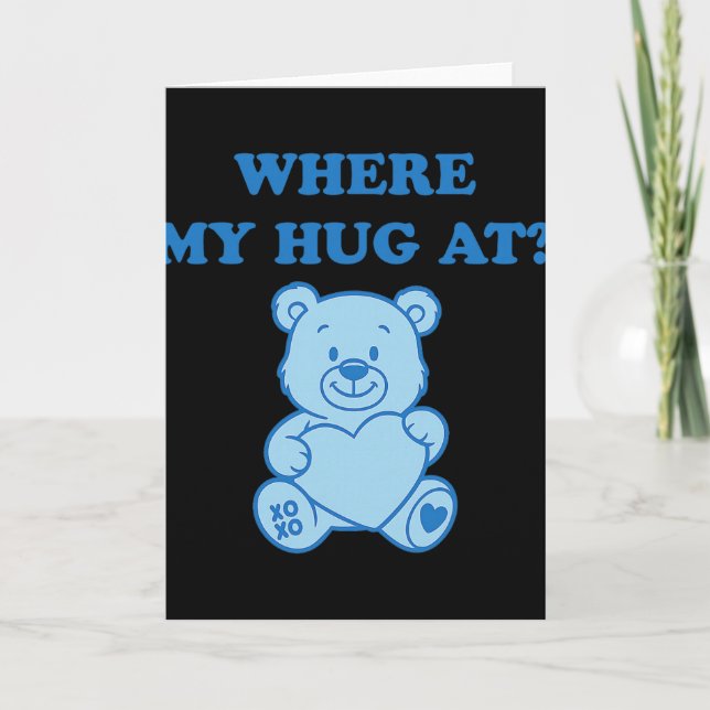 Carte Où est mon câlin ours mignon  (Devant)