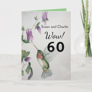 Carte Ouah ! 60e anniversaire Années d'amour Jardin