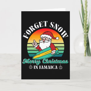 Carte Oubliez la neige Joyeux Noël en Jamaïque Drôle de 