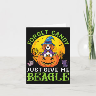 Carte Oubliez les bonbons Donnez Beagle Sorcière de chie
