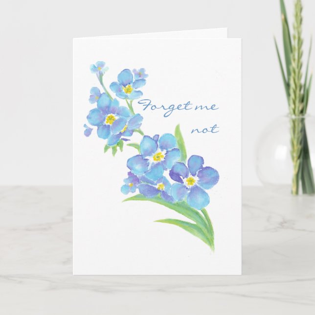 Carte Oubliez-moi pas Custom Watercolor Garden Flower (Devant)