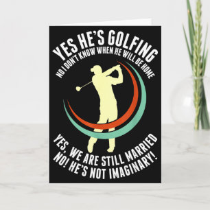 Carte Oui, il joue au golf mari femme golfeur drôle