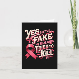 Carte Oui, ils sont faux Mes vrais fils rose Ribbon Brea