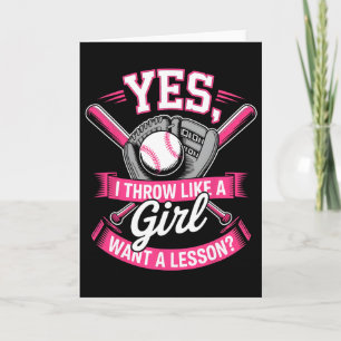 Carte Oui, je lance comme une fille, vous voulez une leç