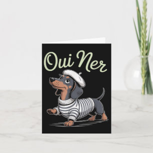 Carte Oui Ner Teckel Blague Française Drôle Sausage Dog