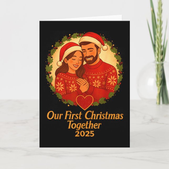 Carte Our First Christmas Together 2025 Matching Couple  (Devant)