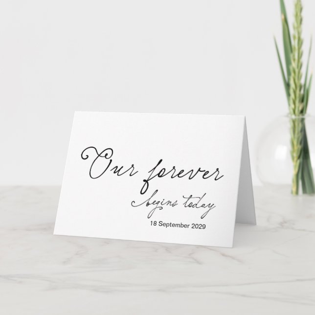 Carte Our Forever Starts Today Bride Groom Wedding Day (Devant)