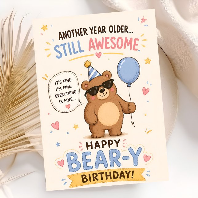 Carte Ours Anniversaire Sauvage (Créateur téléchargé)