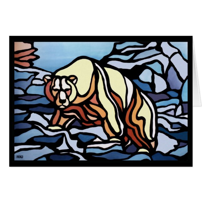 Carte Ours Art Carte Ours Polaire Personnalisée (Devant horizontal)